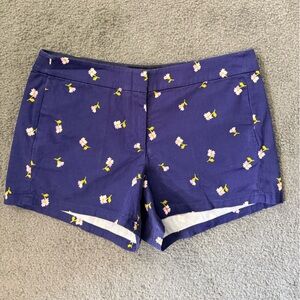 J Crew Women’s Floral Print Navy Chino Shorts
